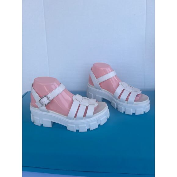 Wild Fable Avril Fisherman White Platform Strappy Lug Sole Buckle Sandals Sz 8 - Picture 3 of 11